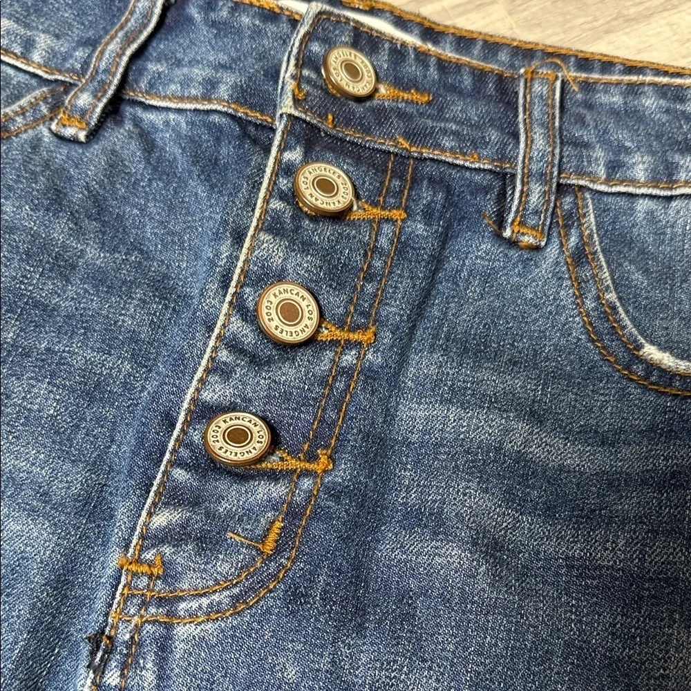 KanCan Denim Button-Up Skirt Size Small